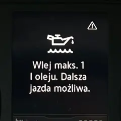 Kontrolka oleju z falą ostrzega: "Wlej maks. 1 l oleju. Dalsza jazda możliwa.
